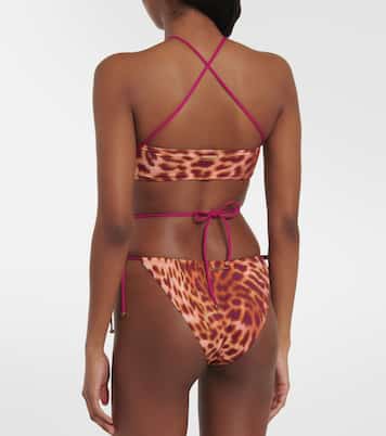 Leopard-print bandeau bikini top | Stella McCartney