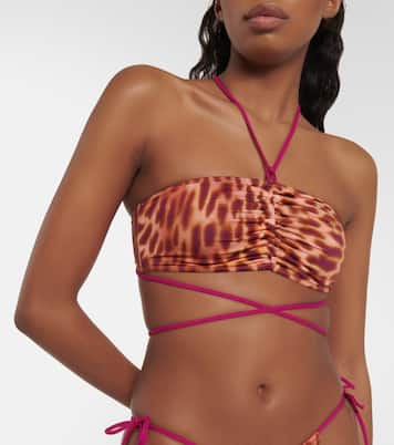 Leopard-print bandeau bikini top | Stella McCartney