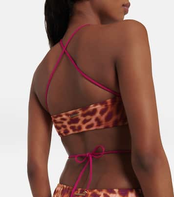 Leopard-print bandeau bikini top | Stella McCartney