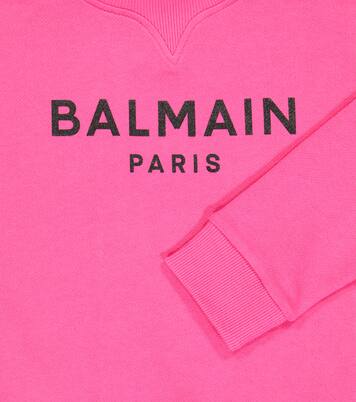 Felpa in jersey di cotone con logo | Balmain Kids