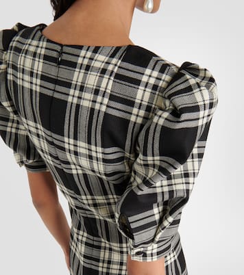 Lace-up checked wool minidress | Alessandra Rich