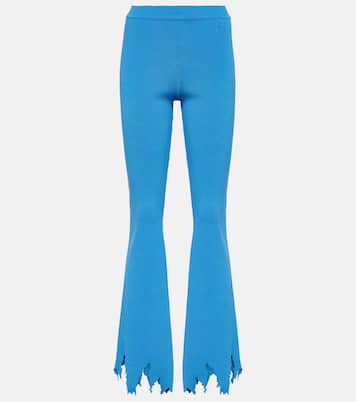 Ribbed-knit distressed slim pants | JW Anderson