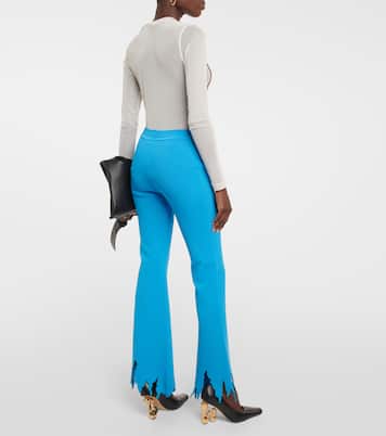 Ribbed-knit distressed slim pants | JW Anderson