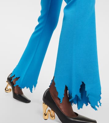 Ribbed-knit distressed slim pants | JW Anderson