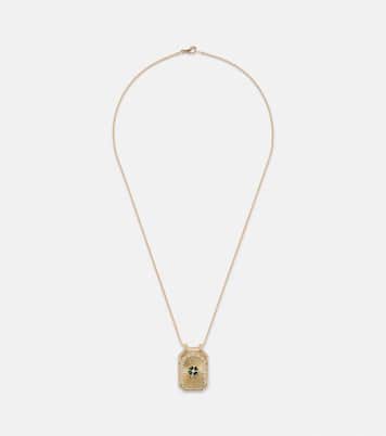 Collier Clover en or 18 ct, émail et diamants | Marie Lichtenberg