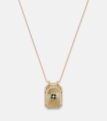 Collier Clover en or 18 ct, émail et diamants | Marie Lichtenberg