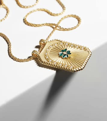 Collier Clover en or 18 ct, émail et diamants | Marie Lichtenberg