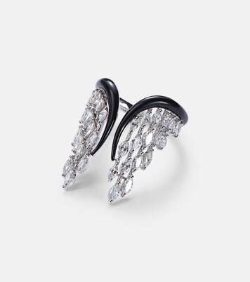 Angel Wings 18kt gold ring with diamonds | Kamyen