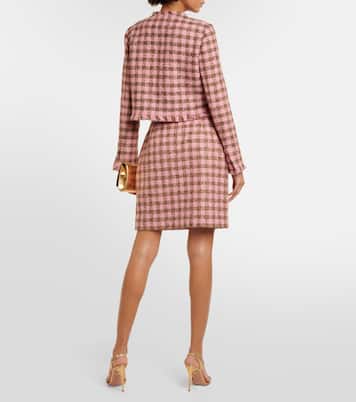 Checked wool-blend tweed jacket  | Oscar de la Renta