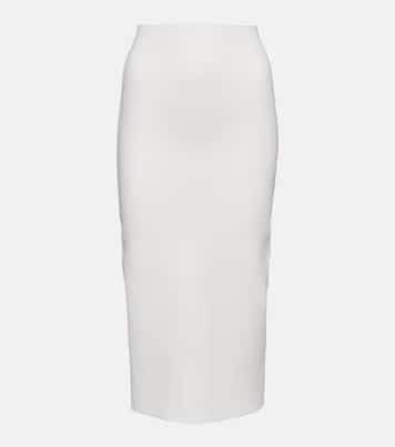 Gonna midi a vita alta in maglia a coste | Victoria Beckham