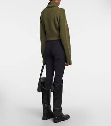 Pantaloni slim a vita alta in misto lana | Loro Piana