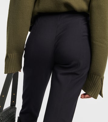 Pantaloni slim a vita alta in misto lana | Loro Piana