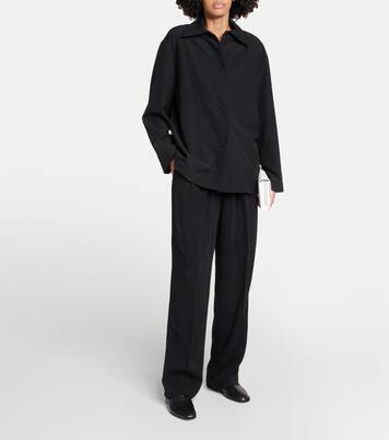 Pleated high-rise wide-leg pants | CO