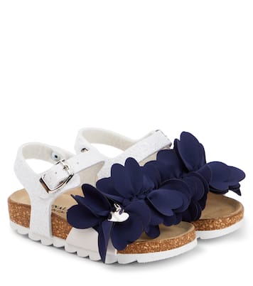 Sandali con glitter e pelle | Monnalisa