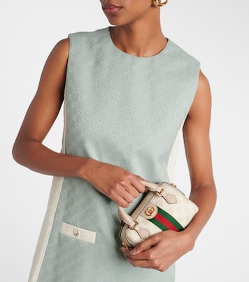 Bolso Ophidia Mini de lona GG con piel | Gucci