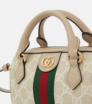Bolso Ophidia Mini de lona GG con piel | Gucci