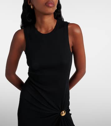 Pebble gathered cotton-blend midi dress | Loewe