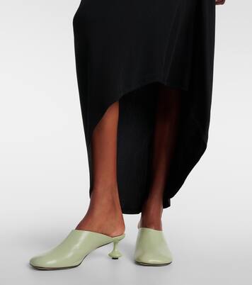 Pebble gathered cotton-blend midi dress | Loewe