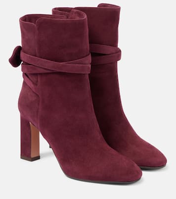 Stivaletti Very Bow Tie 85 in suede | Aquazzura