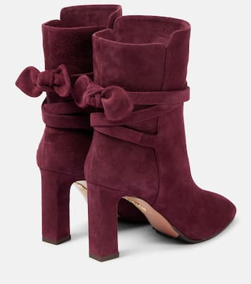 Stivaletti Very Bow Tie 85 in suede | Aquazzura