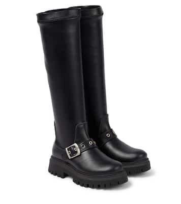 Leather knee-high boots | Monnalisa