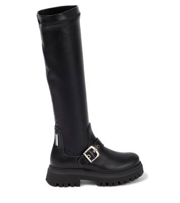 Leather knee-high boots | Monnalisa