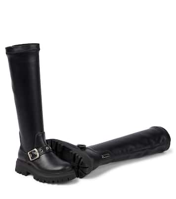 Leather knee-high boots | Monnalisa