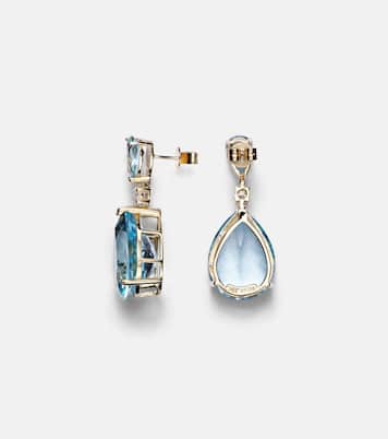 Boucles d'oreilles Sophia en or 14 ct, diamants et topaze | Mateo