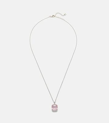 14kt gold necklace with topaz and diamonds | Mateo