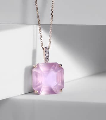 14kt gold necklace with topaz and diamonds | Mateo