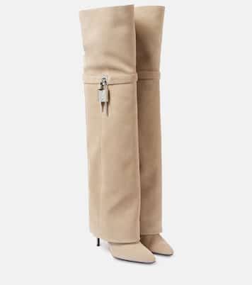 Cuissardes Shark Lock 95 en daim | Givenchy