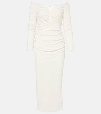 Robe midi à encolure bardot | Carolina Herrera