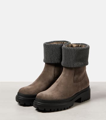 Bottines Chelsea Monili en daim | Brunello Cucinelli