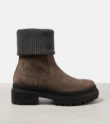 Bottines Chelsea Monili en daim | Brunello Cucinelli