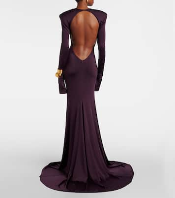 Abito lungo in jersey con cut-out | Victoria Beckham