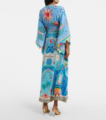 Abito midi in seta con stampa | Camilla