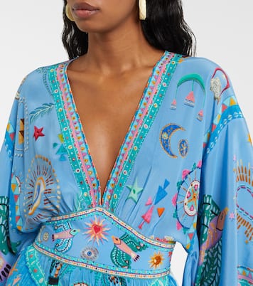 Abito midi in seta con stampa | Camilla