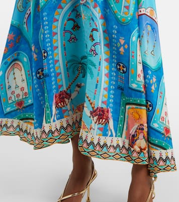 Abito midi in seta con stampa | Camilla