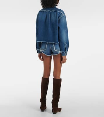Fringed cropped denim overshirt | Alanui