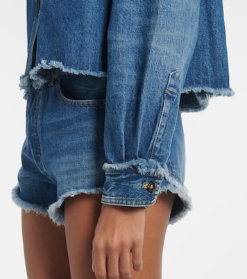 Fringed cropped denim overshirt | Alanui