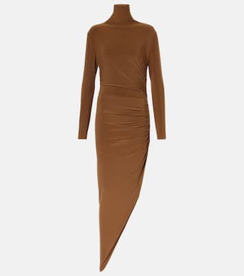 Draped asymmetric midi dress | Norma Kamali