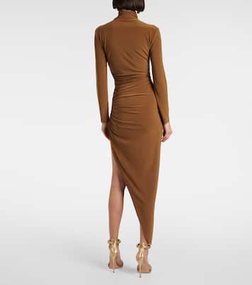 Draped asymmetric midi dress | Norma Kamali