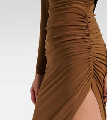 Draped asymmetric midi dress | Norma Kamali