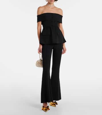Jumpsuit in crêpe con peplum | Self-Portrait