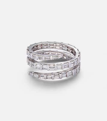 Anello Three Row in oro bianco 18kt con diamanti | Anita Ko