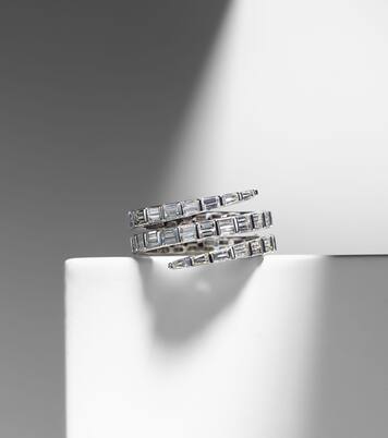 Anello Three Row in oro bianco 18kt con diamanti | Anita Ko