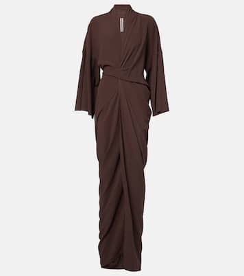 Abito lungo a portafoglio in raso | Rick Owens