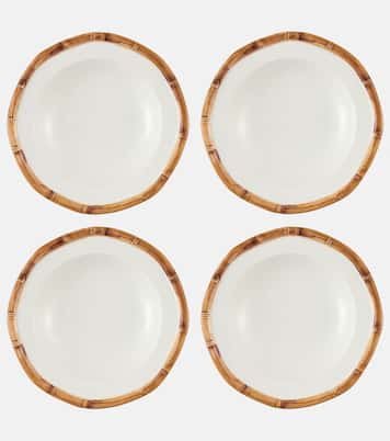 Bamboo set of 4 ceramic soup plates | Les-Ottomans