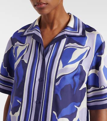 Camicia Paros in seta con stampa | Rebecca Vallance