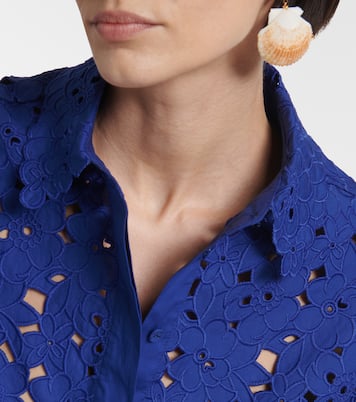 Camicia Zaffre in sangallo di cotone | Rebecca Vallance